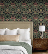 Primrose Floral Denim Blue & Auburn by NextWall Peel & Stick Vintage Floral Peel & Stick Wallpaper – NextWall NW44401