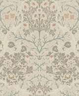 Vintage Victorian floral peel and stick wallpaper in Lunar Rock & Clay tones