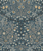 Victorian Garden peel and stick wallpaper in Aegean Blue & Warm Stone floral vine pattern by NextWall (NW44512).