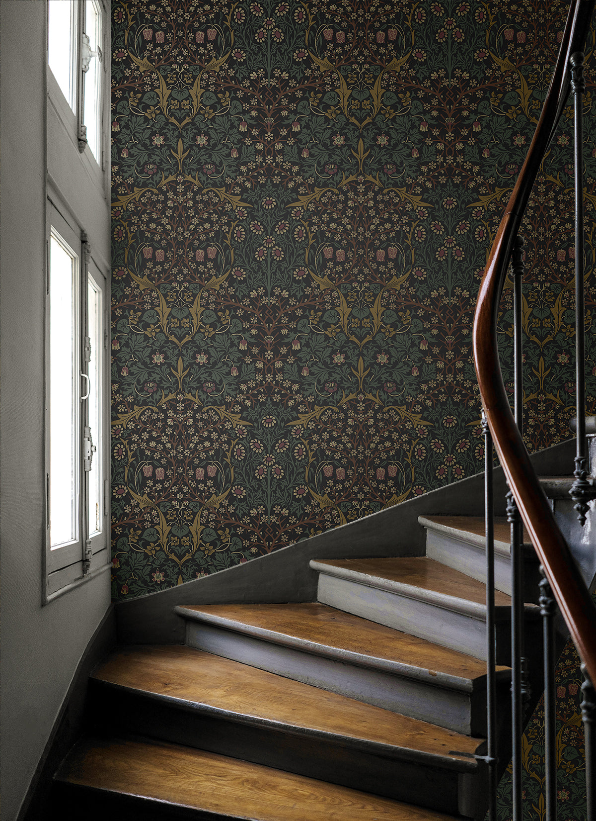 Victorian Garden Blacksmith & Cliffside by NextWall Peel & Stick Floral Wallpaper – NextWall NW44516