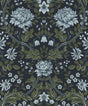 Honeysuckle Trail blue and sage vintage floral peel and stick wallpaper pattern by NextWall
