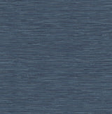 Cyrus Faux Grasscloth Naval Blue & Metallic Silver by NextWall Peel & Stick Faux Grasscloth Wallpaper – NextWall NW44702-Sample