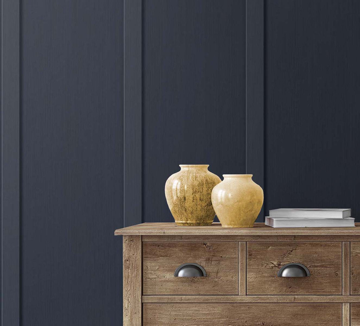 Faux Board & Batten Dark Blue by NextWall Peel & Stick Faux Panel Wallpaper – NextWall NW45202