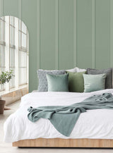 Faux Board & Batten Sage Green by NextWall Peel & Stick Peel & Stick Faux Wood Panel Wallpaper – NextWall NW45204