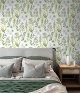 Wild Garden Lemon Lime by NextWall Peel & Stick Botanical Wallpaper – NextWall NW45412