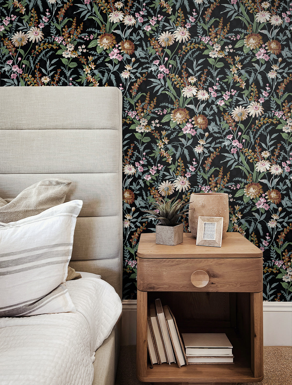Vintage Floral Onyx by NextWall Peel & Stick Self-Adhesive Vinyl Wallpaper – NextWall NW45700