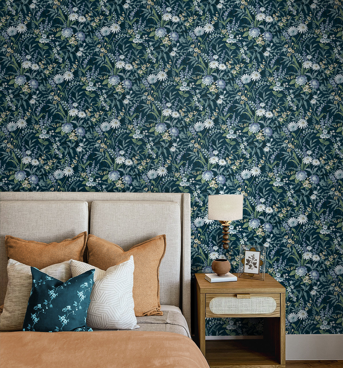 Vintage Floral Teal by NextWall Peel & Stick Peel & Stick Wallpaper – NextWall NW45712