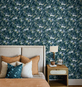 Vintage Floral Teal by NextWall Peel & Stick Peel & Stick Wallpaper – NextWall NW45712