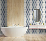Striped Ikat Navy Blue & Linen by NextWall Peel & Stick Peel & Stick Ikat Stripe Wallpaper – NextWall NW46402