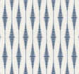 Striped Ikat peel and stick wallpaper in navy blue and linen with vertical ikat stripes