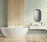 Striped Ikat Macaw Green by NextWall Peel & Stick Ikat Stripe Peel & Stick Wallpaper – NextWall NW46404