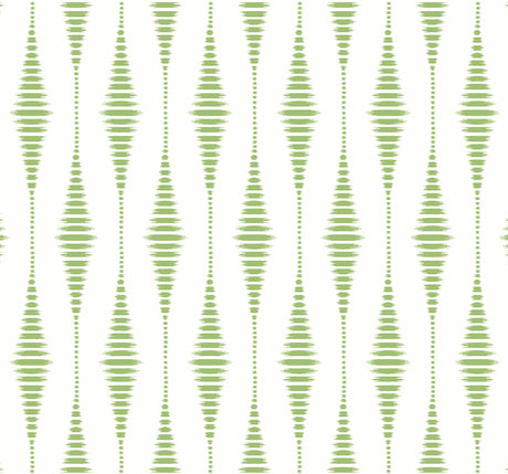 Macaw green striped ikat peel and stick wallpaper pattern