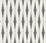 Striped Ikat wallpaper in Ebony & Linen with vertical ikat stripe pattern