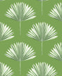 Tropical Fan Palm peel and stick wallpaper in Green Sprout with repeating fan palm leaves