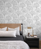 Gingko Leaf Ebony by NextWall Peel & Stick Botanical Peel & Stick Wallpaper – NextWall NW47200