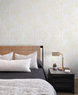 Gingko Leaf Metallic Gold by NextWall Peel & Stick Botanical Wallpaper – NextWall NW47205