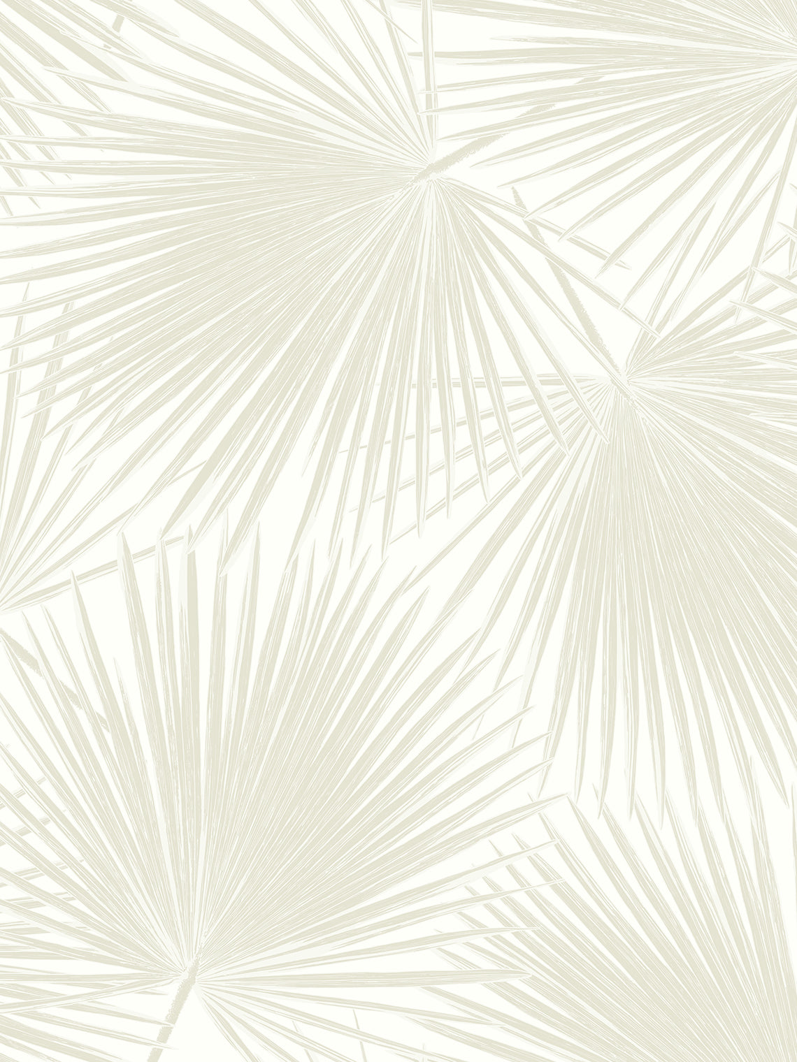 Aruba Palm peel and stick wallpaper in Sea Salt, featuring a soft beige palm frond design on a light background.