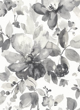 Watercolor Flower Inkwell by NextWall Peel & Stick Watercolor Floral Peel & Stick Wallpaper – NextWall NW47800-Sample