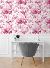 Watercolor Flower Pink by NextWall Peel & Stick Watercolor Floral Peel & Stick Wallpaper – NextWall NW47801