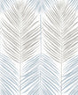 Two Toned Palm peel and stick wallpaper pattern in Blue Mist and Daydream Grey