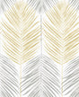 Two Toned Palm peel and stick wallpaper in wheat and daydream grey palm fronds