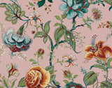 Sanibel Floral Trail in Rose Ash peel and stick floral wallpaper