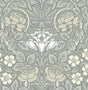 Vintage Rose floral peel and stick wallpaper in Alloy Grey