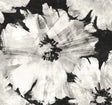 Graphic Floral peel and stick wallpaper in ebony and champagne with oversized painterly flowers