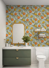 Fruit Toss Daydream Grey by NextWall Peel & Stick Fruit Botanical Peel & Stick Wallpaper – NextWall NW49306