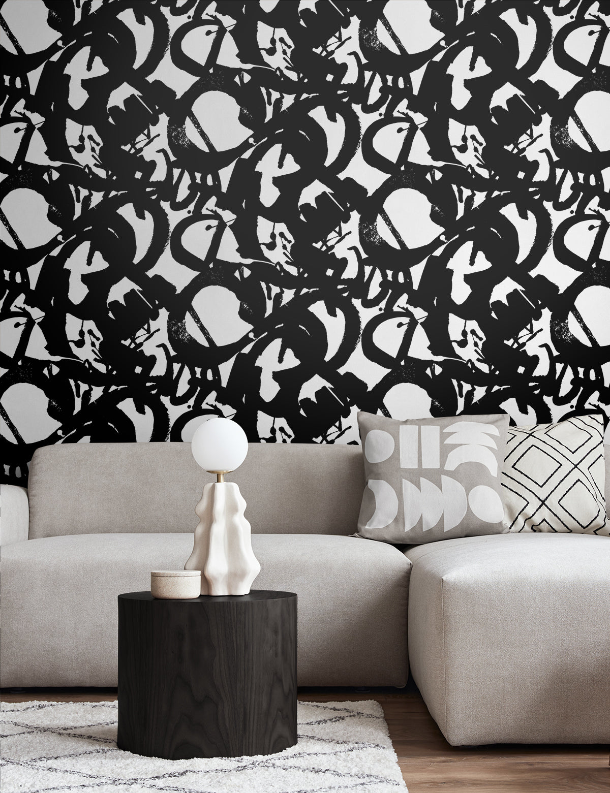 Inkblot Onyx by NextWall Peel & Stick Abstract Peel & Stick Wallpaper – NextWall NW49500