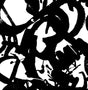 Black and white abstract inkblot peel and stick wallpaper pattern (Inkblot, Onyx).