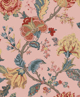 Kianna Jacobean blush pink traditional jacobean floral peel and stick wallpaper by NextWall (NW50201)