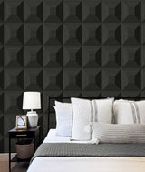 Quadrant Geo Blacksmith by NextWall Peel & Stick Geometric Wallpaper – NextWall NW50300