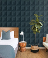 Quadrant Geo Denim Blue by NextWall Peel & Stick Geometric Wallpaper – NextWall NW50302