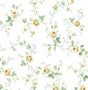 Blossom Floral Trail Wheatfield & Sage peel and stick floral wallpaper with trailing blooms