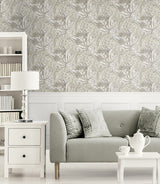 Floral Folly Lunar Rock & Pale Oak by NextWall Peel & Stick Vintage Floral Wallpaper – NextWall NW50708