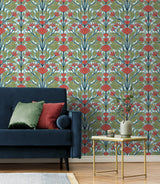 Shalin Folk Floral Summer Garden by NextWall Peel & Stick Floral Wallpaper – NextWall NW50802