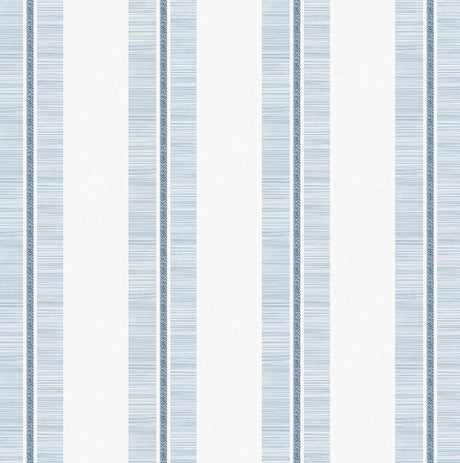 Blue and white beach towel stripe peel and stick wallpaper pattern