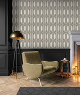 Manhattan Deco Ebony & Gold by NextWall Peel & Stick Geometric Art Deco Wallpaper – NextWall NW51100