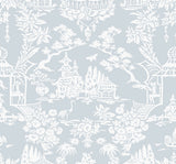 Garden Chinoiserie peel and stick wallpaper in Blue Dusk by NextWall