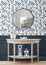 Bamboo Silhouette Royal Blue by NextWall Peel & Stick Botanical Peel & Stick Wallpaper – NextWall NW51402