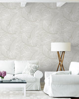 Tossed Palm Fronds Sea Salt by NextWall Peel & Stick Tropical Botanical Wallpaper – NextWall NW51907