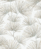 NextWall Pine Needles peel and stick wallpaper in Cliffside, a matte beige botanical pine needle pattern.