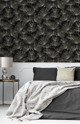 Pine Needles Ebony & Pavestone by NextWall Peel & Stick Botanical Peel & Stick Wallpaper – NextWall NW52110