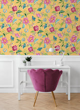 Painterly Floral Cantaloupe by NextWall Peel & Stick Floral Wallpaper – NextWall NW52306