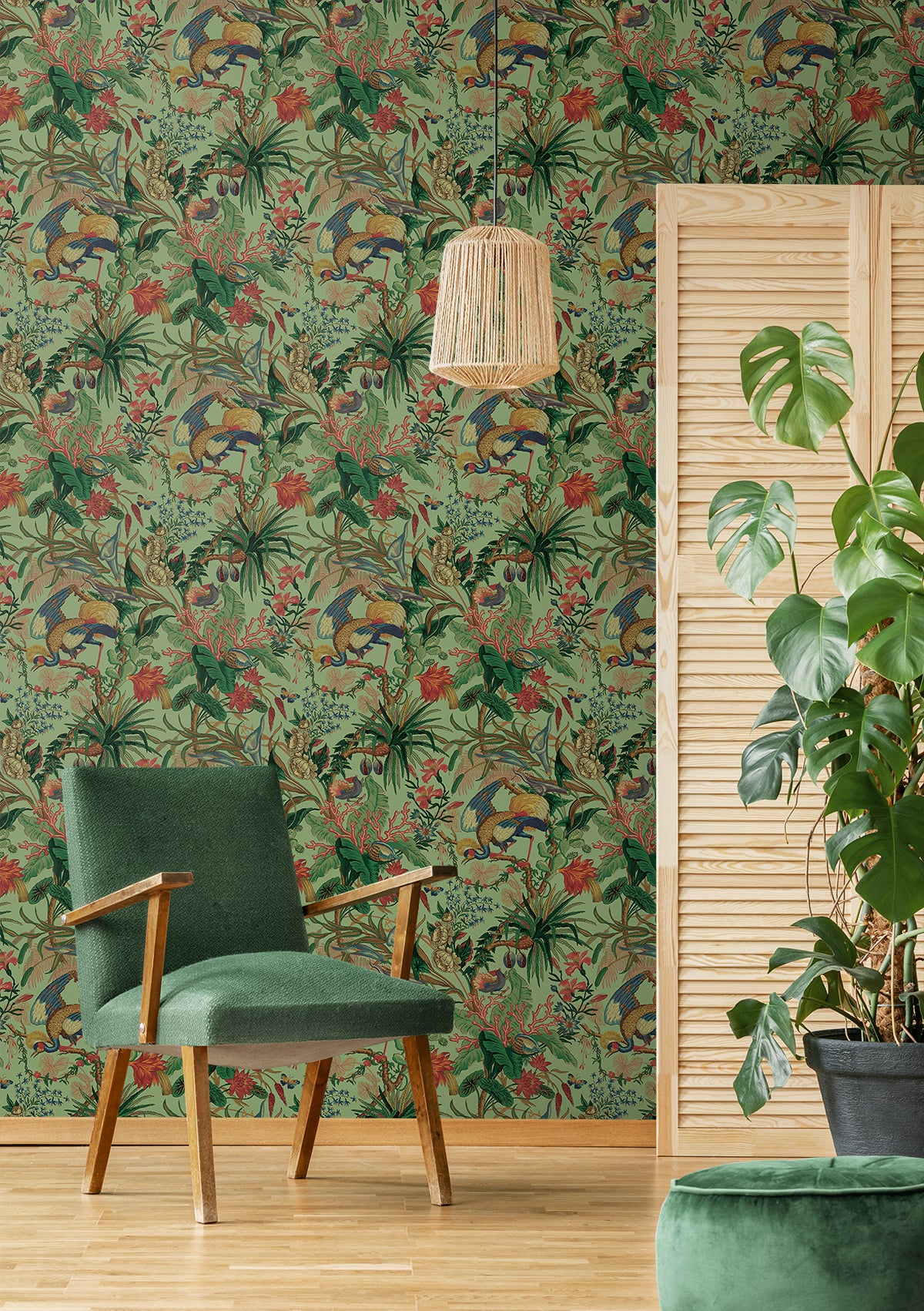 Tropical Canopy Seagreen by NextWall Peel & Stick Botanical Wallpaper – NextWall NW52804