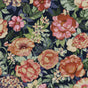 Watercolor floral garden peel and stick wallpaper in coral rose and dark blue