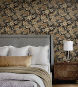 Watercolor Floral Garden Neutral & Wrought Iron by NextWall Peel & Stick Floral Wallpaper – NextWall NW52926