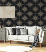 Stellar Geo Ebony by NextWall Peel & Stick Geometric Peel & Stick Wallpaper – NextWall NW53000