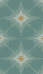 Stellar Geo peel and stick wallpaper in Seabreeze teal with radiating starburst geometric motifs